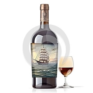 Ship Wine Bottle Mock-Up