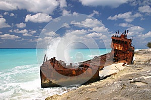 Ship wreck on a beach