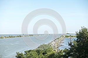 Ship wreck on a channel in the Black Sea,  near Danube Delta,  Romania