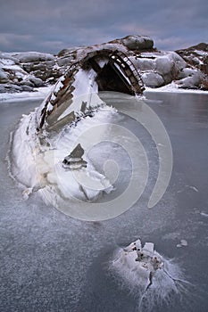 Ship-wreck in ice