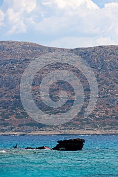 Ship wreck Mediterranean Sea, Balos, Gramvousa, Crete Greece