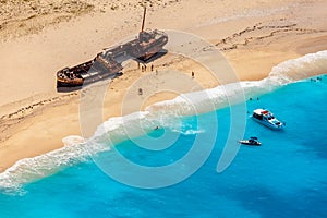 Ship wreck on Navagio beach, Zakynthos photo