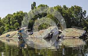 Ship wreck, old ship near the shore