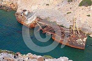 Ship wreck of Olympia in Amorgos