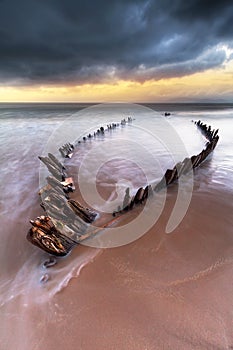 Ship wreck on the Rossbeigh beach