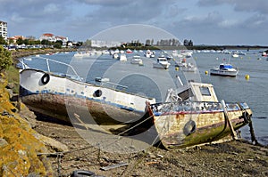 Ship wrecks in the port of Saint-Gilles-Croix-de-Vie photo