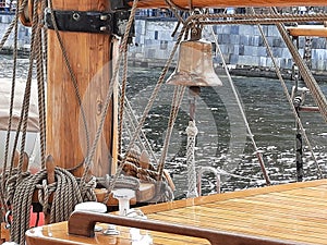 ship's bell on an old yacht