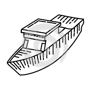 Shipboard Icon. Doodle Hand Drawn or Outline Icon Style