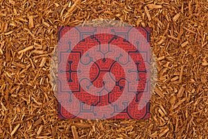 Ayahuasca background. Shredded banisteriopsis caapi photo