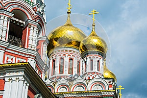 Shipka Memorial Church in Bulgaria - close up shot of golden elements