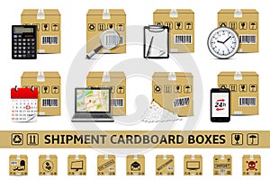 Shipment cardboard boxes