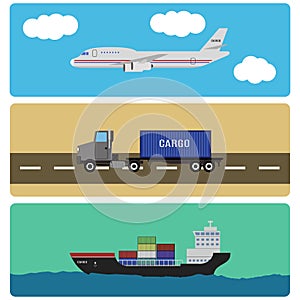 Shipment and cargo infographics elements