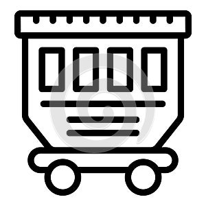 Shipment freight wagon icon outline vector. Locomotion engine logistics