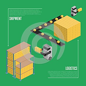 Shipment logistics isometric banner