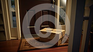 shipment package at the door In