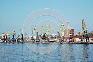 Shipment pier in russian seaport Vladivostok.