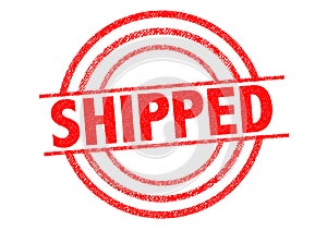 SHIPPED Rubber Stamp over a white background.