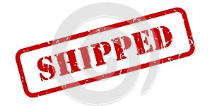 Shipped Rubber Stamp Vector