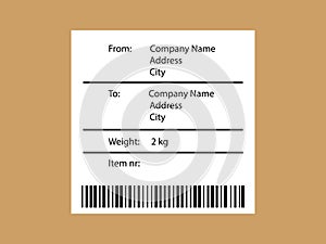 Shipping bar code label