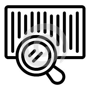 Shipping barcode label icon outline vector. Checking bar code