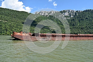 Shipping boat on the river