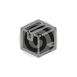 shipping box icon, vector shipping box, storage symbol, vector cardboard