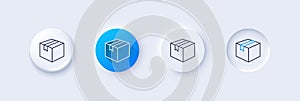 Shipping box line icon. Logistics delivery sign. Line icons. Vector