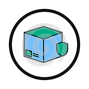 shipping, box, location pin, world, location, parcel delivery icon