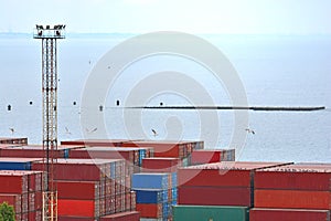 Shipping and cargo background. Container export and import concept.