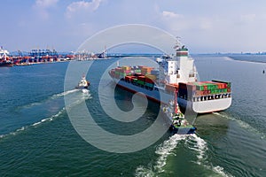 Shipping cargo container business import and import international on the sea