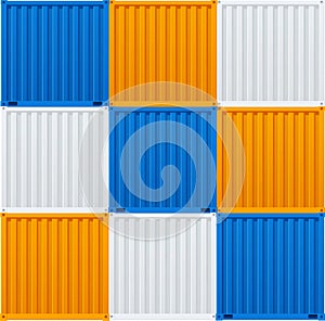 Shipping Cargo Containers Background Card Pattern. Vector