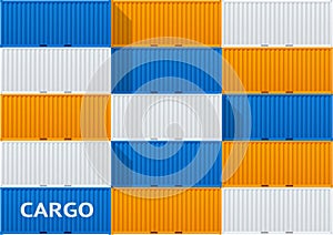 Shipping Cargo Containers Background Card. Vector