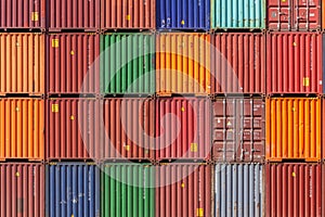Shipping Cargo Containers Stack Yard