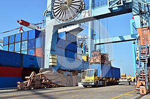 Shipping Cargo in Seaport photo