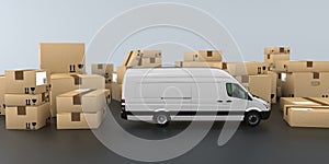 Shipping Cartons Delivery Van