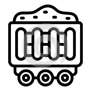 Shipping container icon outline vector. Heavy train wagon