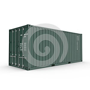 Shipping container isolated on white. 3D illustration