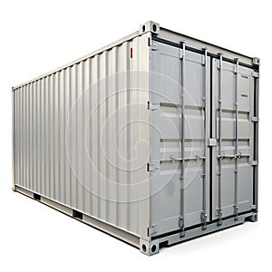 Shipping container isolated on white background photo