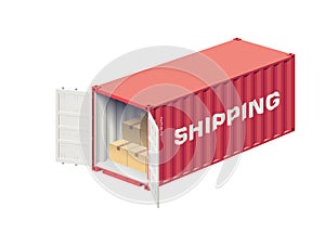 Shipping container open