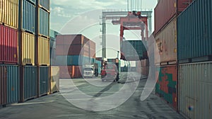 The shipping container port.AI generated image photo