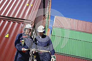 Shipping containers and dock workers