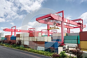 Shipping containers port