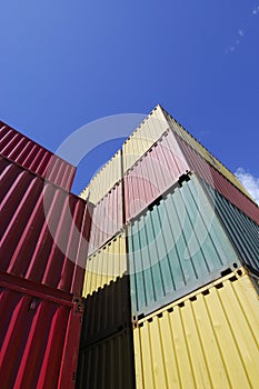 Shipping containers and sky