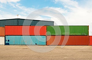 Shipping containers stacked outdoors