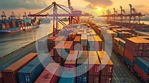 Shipping Containers at Sunset