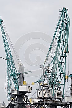 shipping crane. gantry. sea harbour