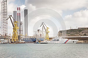 Shipping  dockyard in malta