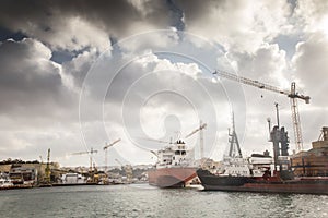 Shipping  dockyard in malta