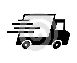 Shipping fast delivery truck icon symbol, Pictogram flat design for apps and websites