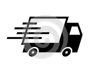 Shipping fast delivery truck icon symbol, Pictogram flat design for apps and websites